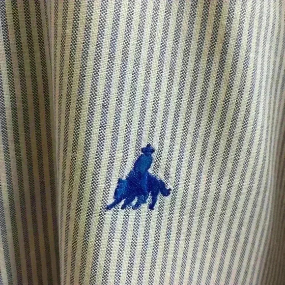 Wild West Outfitters Button-up Light Blue & White Striped Western Dress Shirt XL - Picture 2 of 9